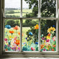 📢📢50% OFF !! ⏰Colorful Floral Bouquet Window Sticker – Vibrant design, easy peel & removable – Perfect for home, cafe & spring decor ✨