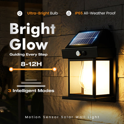 ✨ Solar Tungsten Wall Light – Auto-On, Warm Glow, Wire-Free 🏡