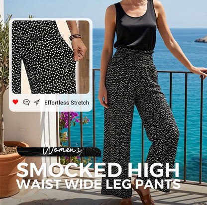 👖 50% OFF NOW! ✨ Women's Smocked High Waist Wide Leg Pants – Flattering fit & breathable fabric – Effortless style, perfect for summer or resort wear 🌸