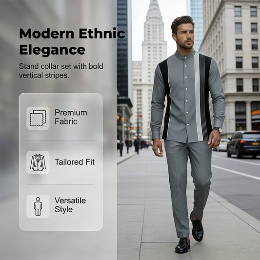 👔 60% OFF NOW! ✨ Men's Striped Shirt & Pants 2-Piece Set – Effortless Style, Comfortable Fit & Perfect for Casual Days 👖