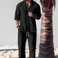 🎉BIG SALE🎉Men's Trendy Cotton Linen Top & Pants Two-Piece Set
