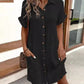 💎56% OFF! 💎 Women's Buttoned Short Sleeve Pocket Shirt Dress – Cotton Blend, Relaxed Fit & Everyday Versatility (M–2XL) 👗🌿