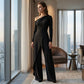 👗 50% OFF NOW! ✨ Women's Elegant One-Shoulder Jumpsuit – Wide-Leg Flow, Wrap Skirt Detail & Premium Breathable Fabric for a Chic Look 💃
