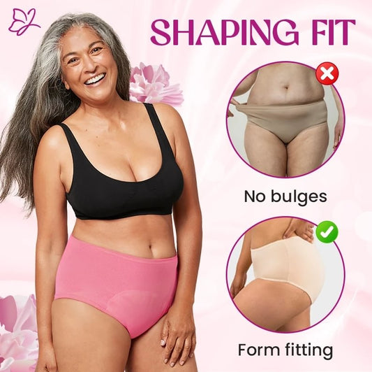 High-Waist Cotton Leak-Proof Panties – All-Day Dry & Odor-Free