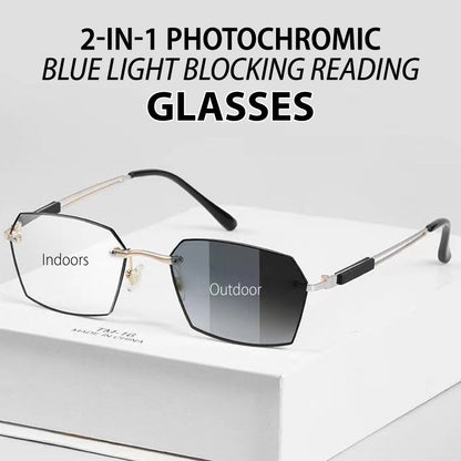 📢📢62 % OFF !!🎅2-in-1 Photochromic Blue Light Blocking Reading Glasses
