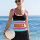 🎁New arrival 50% OFF💥🌼Color Block Patchwork Nylon Sporty 3-Piece Bikini Set - High Waisted & Tummy Control Swimsuit👙🌈