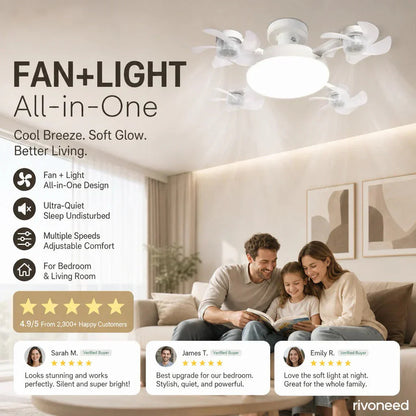 🌀50% OFF NOW! 💡Foldable Socket Ceiling Fan Light with Remote, Energy-Saving Cooling & Lighting for Bedroom & Home