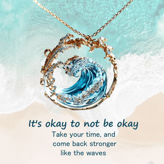 🌊Elegant Blue Necklace Ring Earrings Set