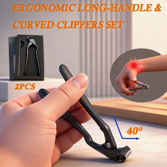 🎉 2026 Sale ＆ Over 50,000 Sold! ✂️ Black Curved Nail Clipper – Ergonomic & Easy for Seniors 🖤