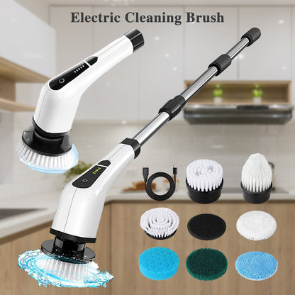 📢📢50% OFF !! ⏰Electric Rotating Cleaning Brush | 7 Brush Heads · 300 RPM · IPX5 Waterproof · 2500mAh Long Battery Life · Makes Housework a Breeze