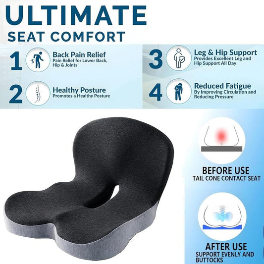 🎁2026 New Arrivals 50% OFF💥Non-Slip Memory Foam Seat Cushion – Prostate Pressure Relief, Sciatica Pain Relief, Breathable Mesh & Universal Fit for Car, Office & Wheelchair