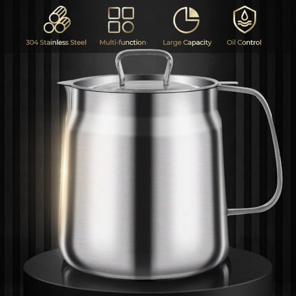💥HOT SALE 2025💥 Large Capacity 304 Stainless Steel Multi-Purpose Oil Filter Container.