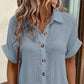 💎56% OFF! 💎 Women's Buttoned Short Sleeve Pocket Shirt Dress – Cotton Blend, Relaxed Fit & Everyday Versatility (M–2XL) 👗🌿