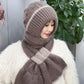 ❄️👩 Integrated Windproof Hat Scarf for Women - Warm Knitted Design, Ear Protection & Multiple Colors (Versatile for Winter Activities)!