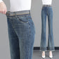 Women's Elastic Waist Frayed Hem Jeans