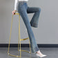 Women's Elastic Waist Frayed Hem Jeans