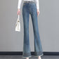 Women's Elastic Waist Frayed Hem Jeans