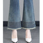 Women's Elastic Waist Frayed Hem Jeans