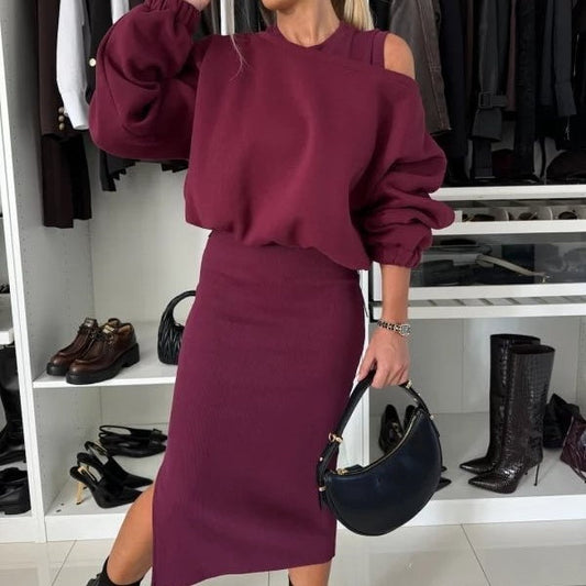 🎁Hot Sale 49% Off🔥Women's Sweatshirt & Sleeveless Dress 2-Piece Set