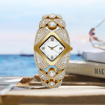 🔥Women's Retro Quartz Watch with Sparkling Rhinestones