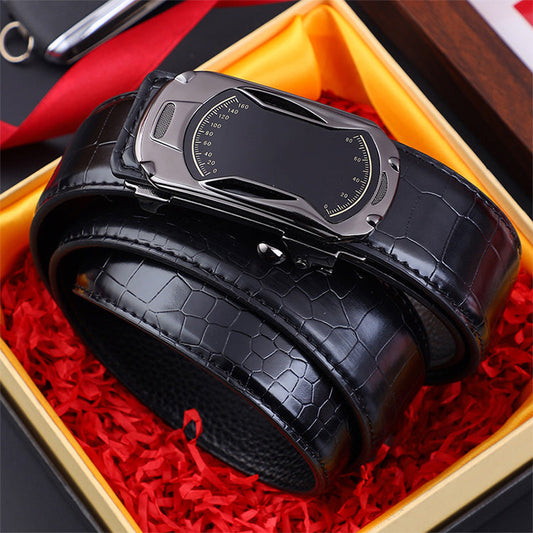 Men's Crocodile Pattern Automatic Buckle Belt