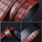 Men's Crocodile Pattern Automatic Buckle Belt