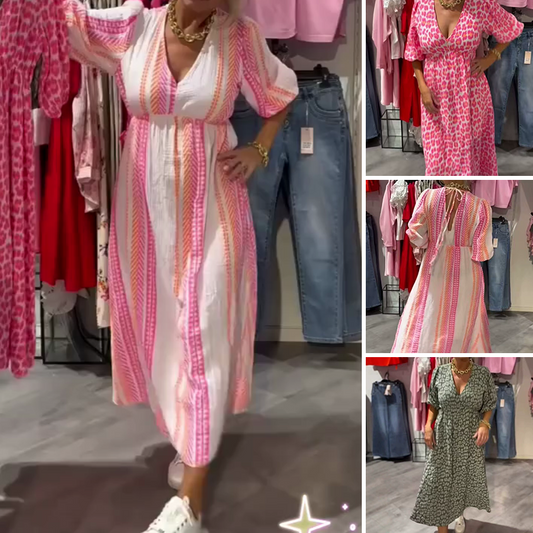 🏖️Summer Cool Deal: 49% OFF!!🎀Women's V-Neck Printed Dress