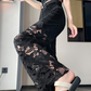 👖 50% OFF NOW! 💎 Women's Spliced Hot Rhinestones Printing Hollow Pants – Edgy Design, Breathable & Eye-Catching Style ✨