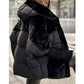 Women’s Oversized Hooded Patchwork Puffer Coat - Free Shipping