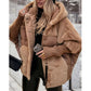 Women’s Oversized Hooded Patchwork Puffer Coat - Free Shipping