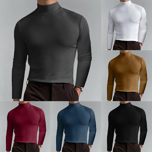 👕 68% OFF NOW! ✨ Men's High Neck Slim Fit T-Shirt - Stretchy & Breathable Fabric, Modern Style for Gym or Casual Wear 🏃‍♂️📦
