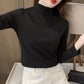 🔥Limited stock available 62% OFF🔥Women's Comfortable Solid Color Half High Neck Long Sleeve Top