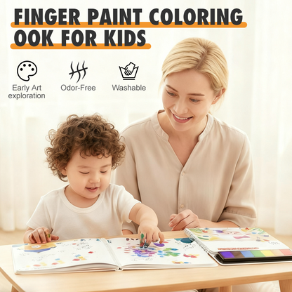 💥Christmas Sale 50% OFF🖍️Finger Paint Coloring Book for Kids ✨Creative holiday fun! Mess-free finger painting🎄