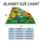 Plush Flannel Throw Blanket with Cartoon Jungle Print