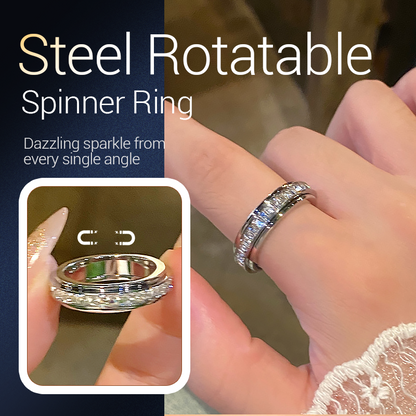 💖Black Friday Mega Deal – 50% off💖Rotating spinner ring made of titanium steel with zirconia