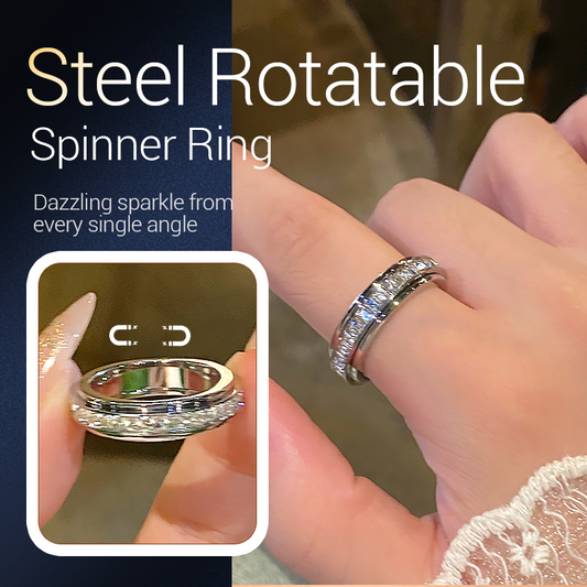 💖Black Friday Mega Deal – 50% off💖Rotating spinner ring made of titanium steel with zirconia