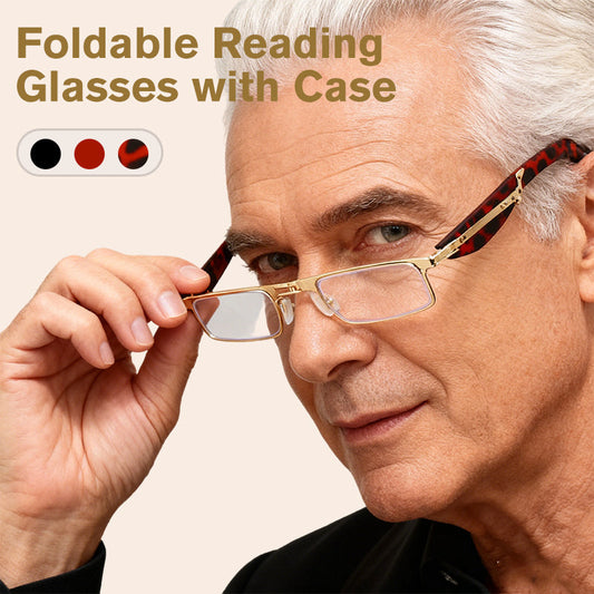 📢📢50 %  OFF !! ⏰ Foldable Anti-Blue Light Reading Glasses with Case