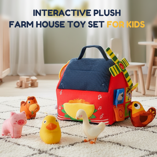 📢📢40% OFF !! ⏰Interactive Plush Farm House Toy Set for Kids🐄🐏