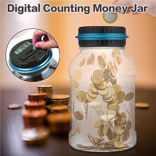 📦Digital Coin Counting Money Box – Automatic LCD Savings Jar for GBP or Euro Coins, 1.8L