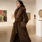 🧥Women's Leopard Print Fluffy Faux Fur Coat with Belt（50% OFF）
