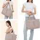 🎒 Natural Puffer Tote Bag – Nylon/Waterproof Lining – 20 L & Elastic Pocket for a 40 oz Water Bottle – Perfect for Work, the Gym, and Travel 🏋️