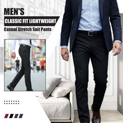 🔥New arrivals offer-Men's Classic Fit Lightweight Casual Stretch Suit Pants
