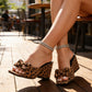 👡 55% OFF NOW! 🐆 Square Toe Leopard Slip-On Heeled Sandals – Chic Design, Comfortable Heel & Easy to Wear 🌸