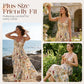 💐Spring Hot Sale 56% OFF!!🌿🌸Plus Size Floral Print Spaghetti Strap Midi Dress