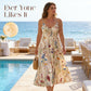 💐Spring Hot Sale 56% OFF!!🌿🌸Plus Size Floral Print Spaghetti Strap Midi Dress