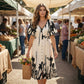 👗 49% OFF NOW! 🌿 Soft Botanical Print V-Neck Midi Dress – Elegant, Lightweight & Versatile for Any Occasion 🌸