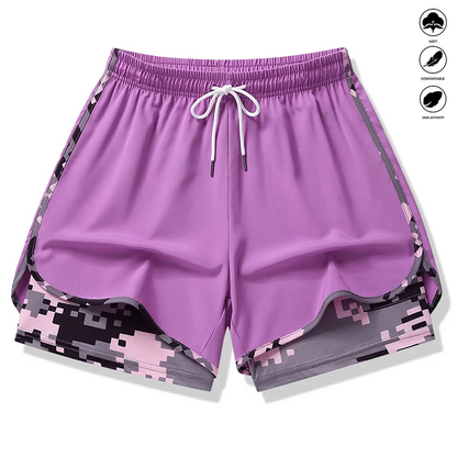 💐50% OFF NOW! 2-in-1 Shorts with Side Pockets – Breathable Fabric & Camo Liner 👟👜【Limited Offer】