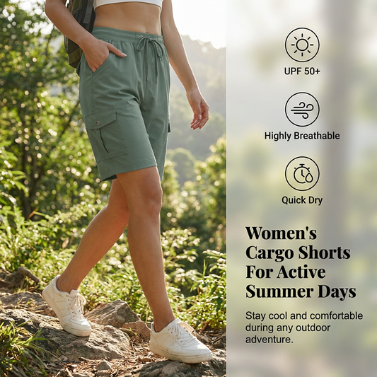Cargo Shorts 🩳 — Featuring Side Pockets & Cargo Pockets: Spacious Storage + Anti-Theft Security. UPF 50+ Sun Protection | Quick-Drying Fabric | Relaxed Fit with Drawstring | Ideal for Outdoor Hiking 🏞️