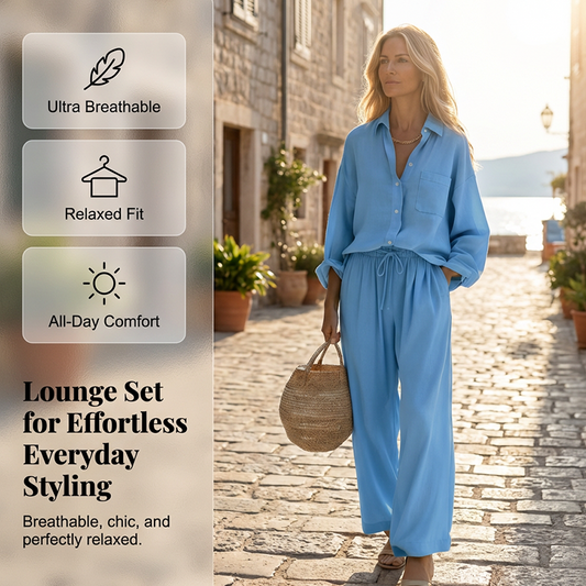 👚 50% OFF NOW! 🌸 Women's Chic Faux-Linen Two-Piece Outfit – Breathable, Effortless Style & Perfect for Summer Days ☀️
