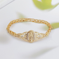 📿 LIMITED-TIME 50% OFF! 💥 Elegant Hollow Flower Virgin Mary Bracelet – Filigree Design, Gold Plated, Faith Inspired ✨